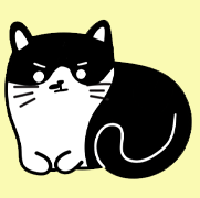 an illustration of my black and white evil cat Missy